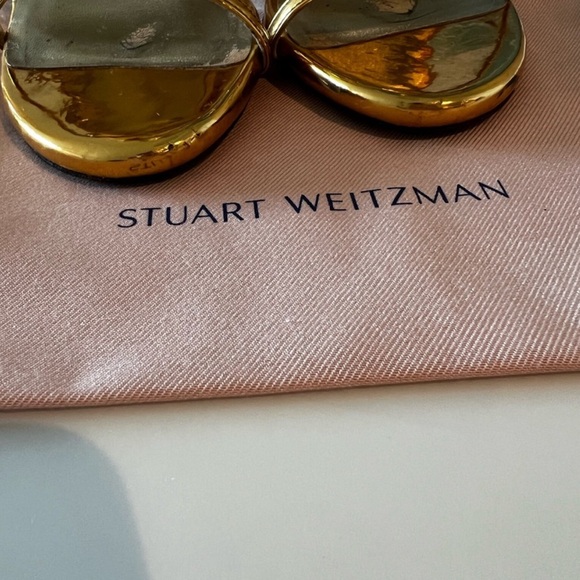 Stuart Weitzman • sky high gold strappy stiletto sandals • 40 - Picture 13 of 16